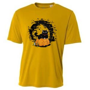 Boo Cat Pumpkin Halloween Theres Some Horrors In House Vibe Meaningful Gift Cooling Performance Crew T-Shirt