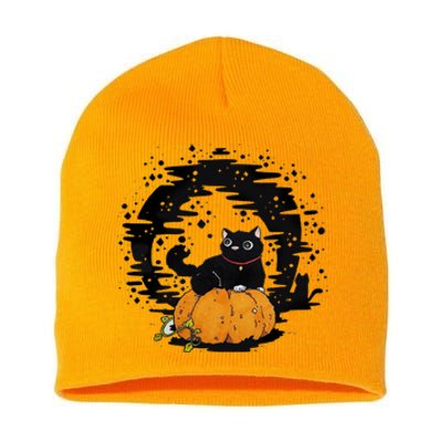 Boo Cat Pumpkin Halloween Theres Some Horrors In House Vibe Meaningful Gift Short Acrylic Beanie