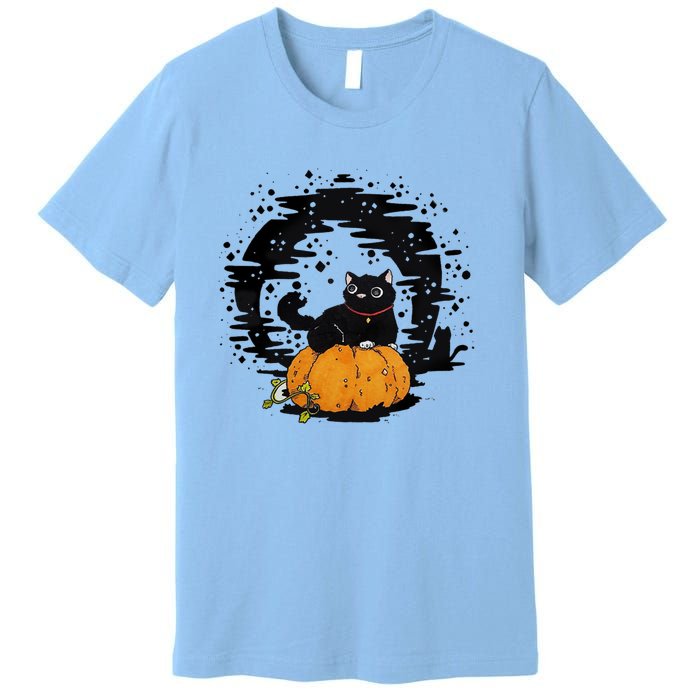 Boo Cat Pumpkin Halloween Theres Some Horrors In House Vibe Meaningful Gift Premium T-Shirt