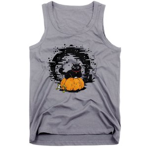 Boo Cat Pumpkin Halloween Theres Some Horrors In House Vibe Meaningful Gift Tank Top