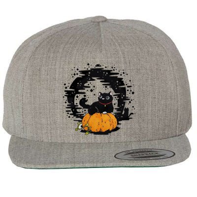 Boo Cat Pumpkin Halloween Theres Some Horrors In House Vibe Meaningful Gift Wool Snapback Cap