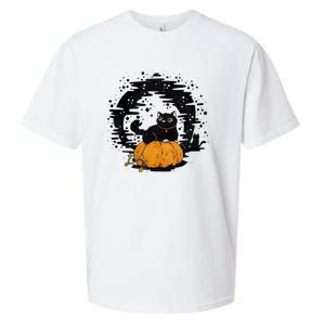 Boo Cat Pumpkin Halloween Theres Some Horrors In House Vibe Meaningful Gift Sueded Cloud Jersey T-Shirt