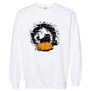 Boo Cat Pumpkin Halloween Theres Some Horrors In House Vibe Meaningful Gift Garment-Dyed Sweatshirt