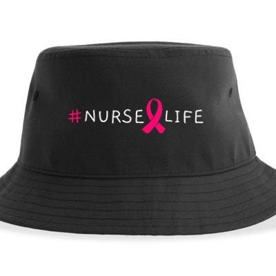 Breast Cancer Pink Awareness Ribbon Nurse Medical Worker Sustainable Bucket Hat