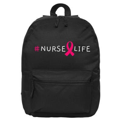 Breast Cancer Pink Awareness Ribbon Nurse Medical Worker 16 in Basic Backpack