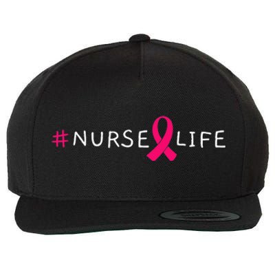 Breast Cancer Pink Awareness Ribbon Nurse Medical Worker Wool Snapback Cap