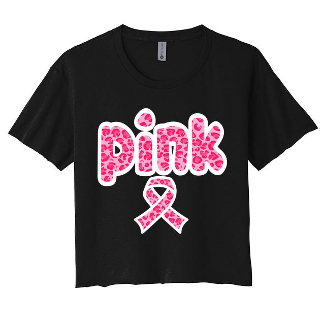 Breast Cancer Pink Ribbon Awareness Crop Top
