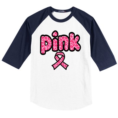 Breast Cancer Pink Ribbon Awareness Baseball Sleeve Shirt