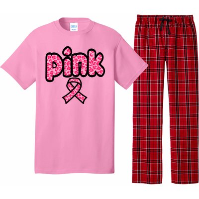 Breast Cancer Pink Ribbon Awareness Pajama Set