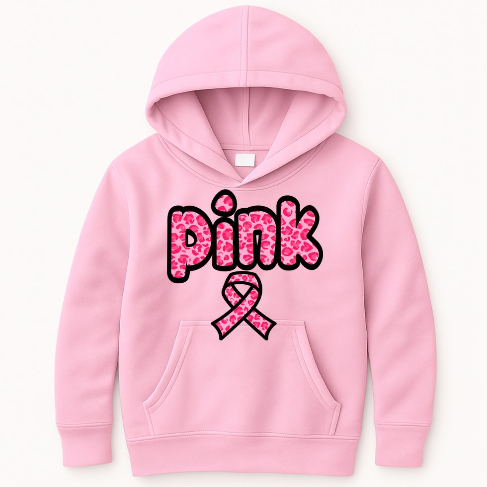 Breast Cancer Pink Ribbon Awareness Kids Hoodie