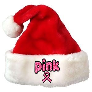 Breast Cancer Pink Ribbon Awareness Premium Christmas Santa Hat