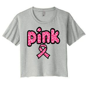 Breast Cancer Pink Ribbon Awareness Women's Crop Top Tee