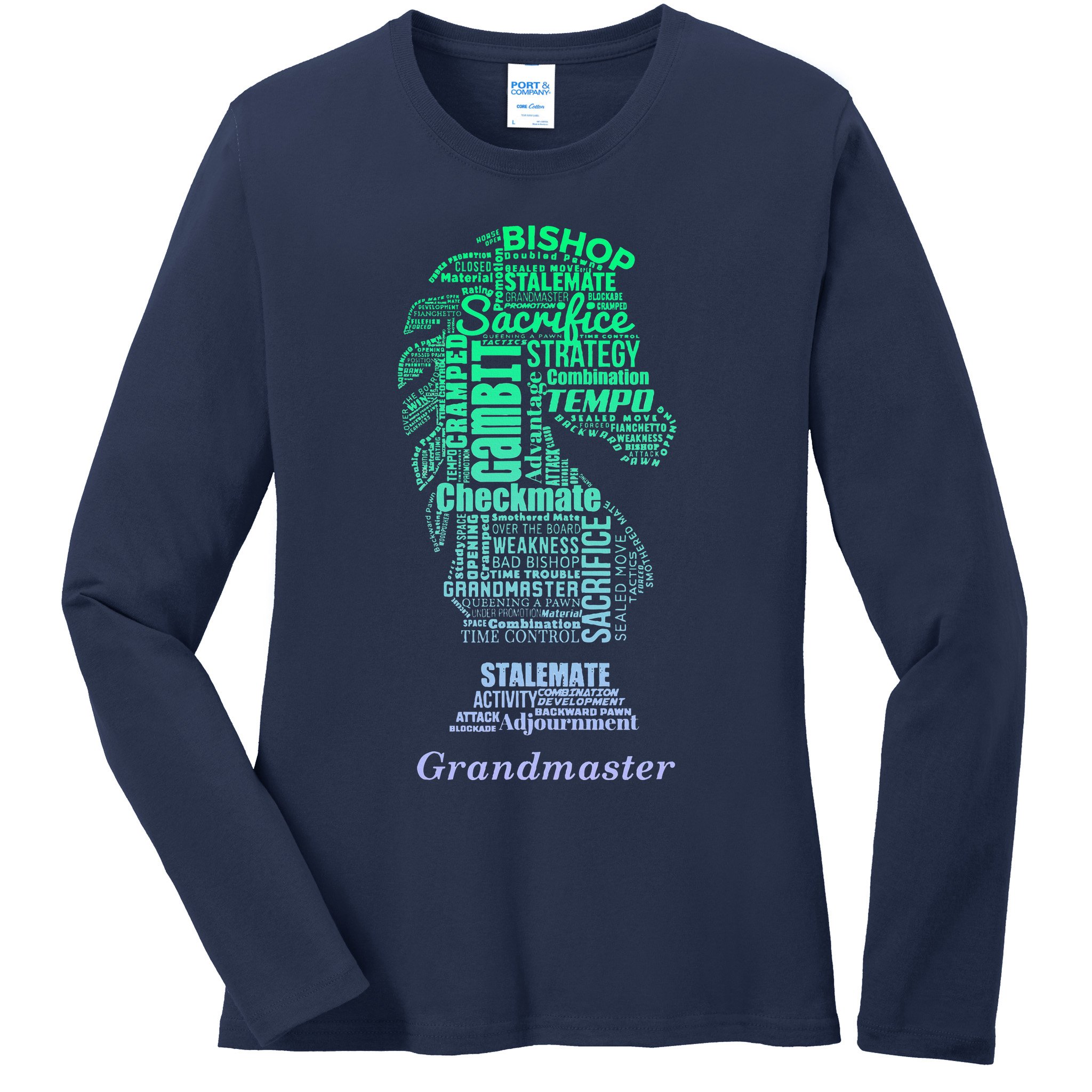 Bishop Chess Piece Group Costume Chess Club Chess Board Ladies Long Sleeve Shirt
