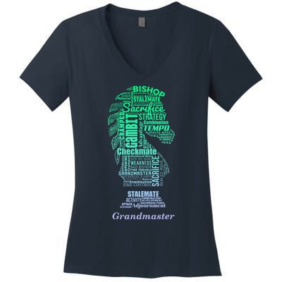 Bishop Chess Piece Group Costume Chess Club Chess Board Women's V-Neck T-Shirt