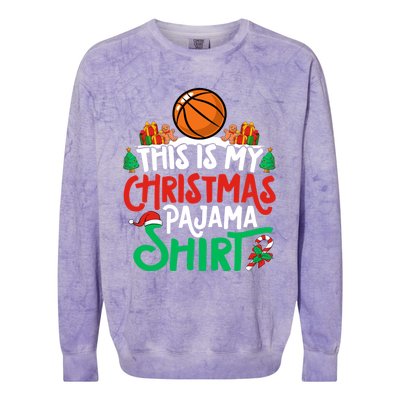 Basketball Christmas Pajama Gift Basketball Xmas Party Gift Colorblast Crewneck Sweatshirt