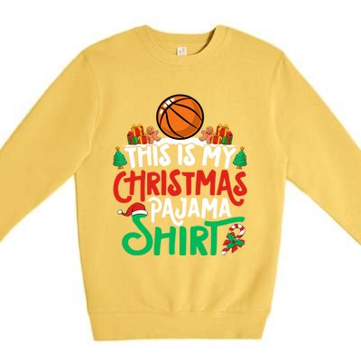 Basketball Christmas Pajama Gift Basketball Xmas Party Gift Premium Crewneck Sweatshirt