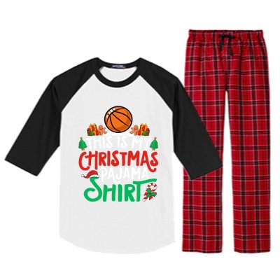 Basketball Christmas Pajama Gift Basketball Xmas Party Gift Raglan Sleeve Pajama Set