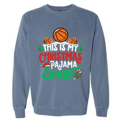 Basketball Christmas Pajama Gift Basketball Xmas Party Gift Garment-Dyed Sweatshirt