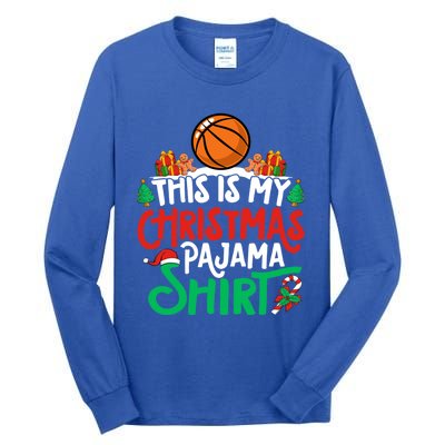 Basketball Christmas Pajama Gift Basketball Xmas Party Gift Tall Long Sleeve T-Shirt