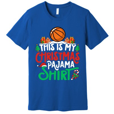 Basketball Christmas Pajama Gift Basketball Xmas Party Gift Premium T-Shirt