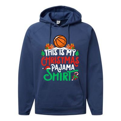 Basketball Christmas Pajama Gift Basketball Xmas Party Gift Performance Fleece Hoodie