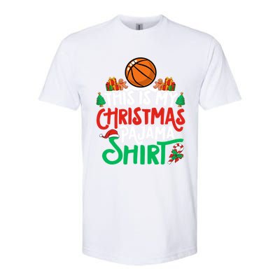 Basketball Christmas Pajama Gift Basketball Xmas Party Gift Softstyle CVC T-Shirt