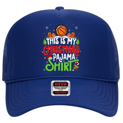 Basketball Christmas Pajama Meaningful Gift Xmas Party Basketball Gift High Crown Mesh Back Trucker Hat