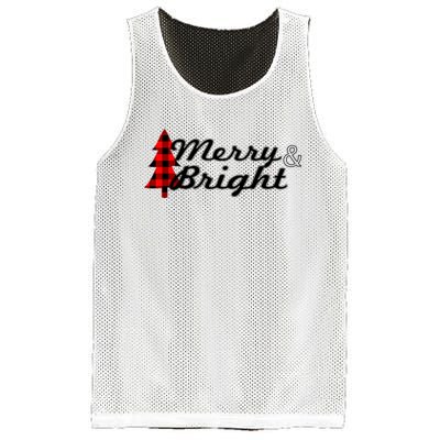 Buffalo Check Plaid Merry And Bright Christmas Holiday Gift Premium Mesh Reversible Basketball Jersey Tank