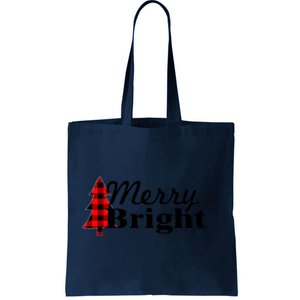 Buffalo Check Plaid Merry And Bright Christmas Holiday Premium Tote Bag