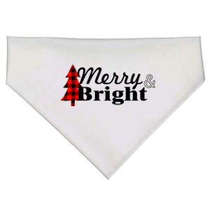 Buffalo Check Plaid Merry And Bright Christmas Holiday Premium USA-Made Doggie Bandana