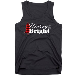 Buffalo Check Plaid Merry And Bright Christmas Holiday Tank Top