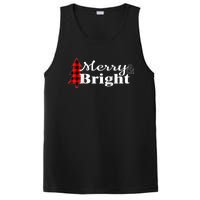 Buffalo Check Plaid Merry And Bright Christmas Holiday Raglan Baseball PosiCharge Competitor Tank