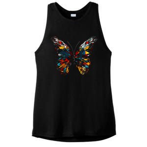 Butterfly Colourful Polygon Art Animal Butterfly Ladies PosiCharge Tri-Blend Wicking Tank