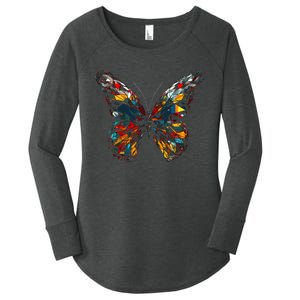 Butterfly Colourful Polygon Art Animal Butterfly Women's Perfect Tri Tunic Long Sleeve Shirt