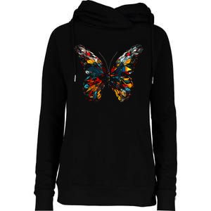 Butterfly Colourful Polygon Art Animal Butterfly Womens Funnel Neck Pullover Hood