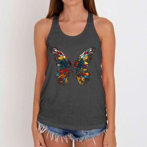 Butterfly Colourful Polygon Art Animal Butterfly Women's Knotted Racerback Tank