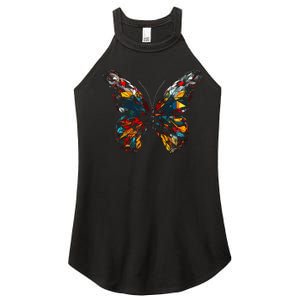 Butterfly Colourful Polygon Art Animal Butterfly Women's Perfect Tri Rocker Tank