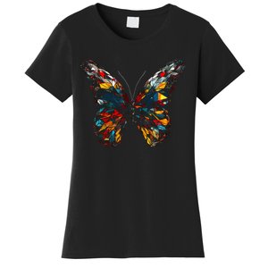 Butterfly Colourful Polygon Art Animal Butterfly Women's T-Shirt