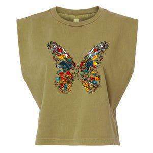 Butterfly Colourful Polygon Art Animal Butterfly Garment-Dyed Women's Muscle Tee