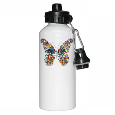 Butterfly Colourful Polygon Art Animal Butterfly Aluminum Water Bottle 