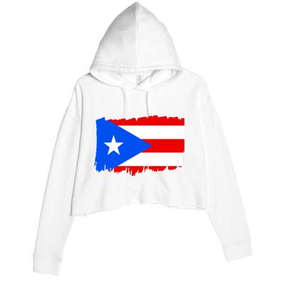 Boricua | Cute Pr Puerto Rican Pride Nuyorican Flag Ladies Rico Crop Fleece Hoodie