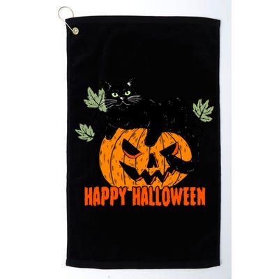 Black Cat Pumpkin Halloween Day Sublimation Retro Halloween Platinum Collection Golf Towel