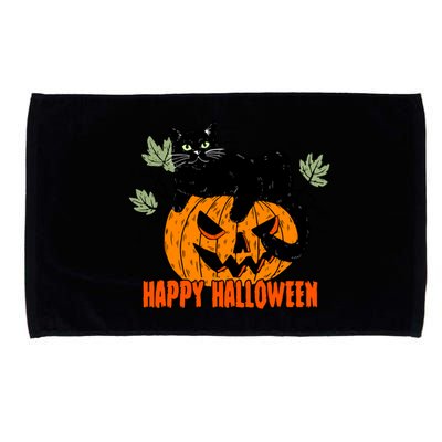 Black Cat Pumpkin Halloween Day Sublimation Retro Halloween Microfiber Hand Towel