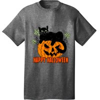 Black Cat Pumpkin Halloween Day Sublimation Retro Halloween T-Shirt