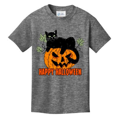 Black Cat Pumpkin Halloween Day Sublimation Retro Halloween Kids T-Shirt