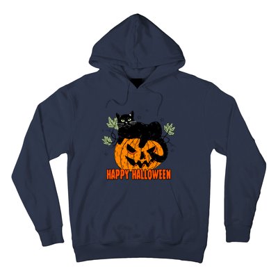 Black Cat Pumpkin Halloween Day Sublimation Retro Halloween Hoodie