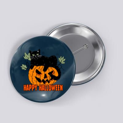 Black Cat Pumpkin Halloween Day Sublimation Retro Halloween Button