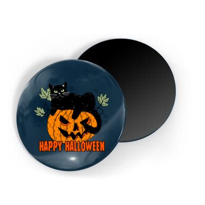 Black Cat Pumpkin Halloween Day Sublimation Retro Halloween Magnet