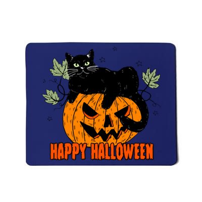 Black Cat Pumpkin Halloween Day Sublimation Retro Halloween Mousepad