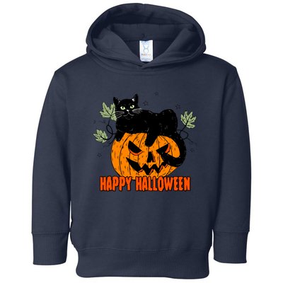 Black Cat Pumpkin Halloween Day Sublimation Retro Halloween Toddler Hoodie